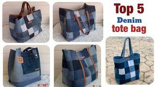 Top 5 best denim tote bag tutorial from wandee easy sewing, sewing diy a denim tote bags patterns