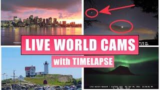 160 LIVE World Cameras, Relaxing Music, Map, Daily Timelapse, Armchair Travel