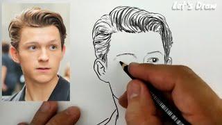 ASMR DRAWING tom holland spiderman no way home