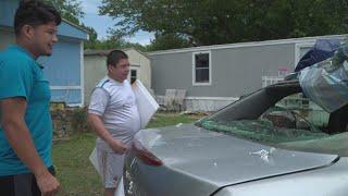 North Texas family describes hail damage to cars, windows