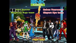 KOF MUGEN - John Demitri Magikarp Kujo team VS Ryan Jones's Slayers Kyo team - Justice for Kartara