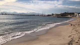 Beach in Cannes (France), december