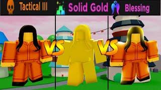 Solid Gold Vs Tactical 3 Vs Blessing In Anime Fighters Simulator