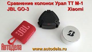 Сравнение портативных колонок «Урал» TT M-1, JBL GO-3 и Xiaomi