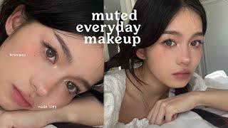 MUTED NUDE EVERYDAY MAKEUP  Everyday Asian American Makeup for Beginners