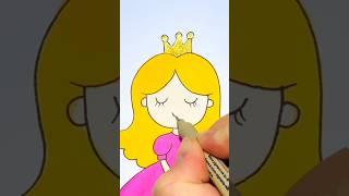 How to draw a cute princess | Step by step drawing for kids