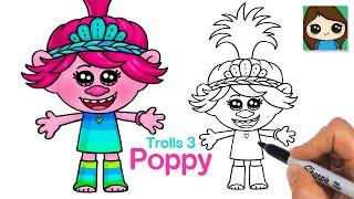 How to Draw Queen Poppy | Trolls Band Together