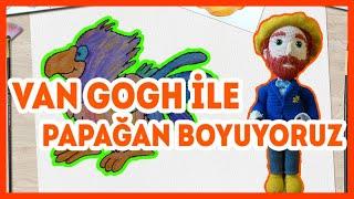 Van Gogh ile Papağan Boyuyoruz - Eğlenceli Boyama Oyunları