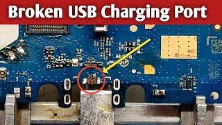 Charging USB Port missing print solution || How to repair charging Jack || broken USB Charging Port