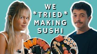 Kelli makes sushi for the first time! | Cooking with Bradley