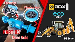 Making JCB 3DX Backhoe 1/8 scale form PVC - Part 03 (Rear Axle) differential, planetary gear