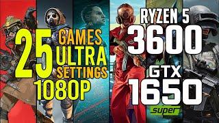 Ryzen 5 3600 + GTX 1650 SUPER in 25 games ultra settings 1080p benchmarks!