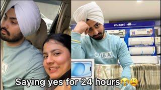 Saying yes to Gurneet for 24 hours / punjabi couple / punjabi vlog / vlog / mrmrspawar