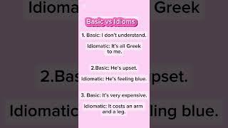 Basic vs idioms. #english #shorts #video #viralvideo