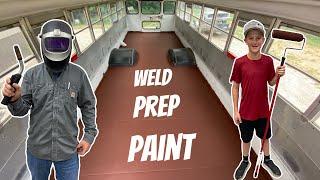 Welding and Coating Floors {SKOOLIE EP2}