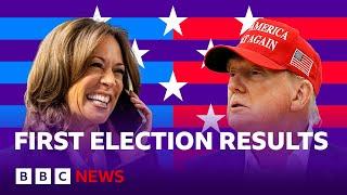 US election: First polls close as Trump and Harris pick up early wins | BBC News