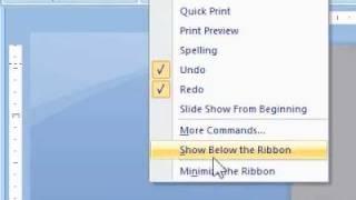 How to move the Quick Access Toolbar below the ribbon in PowerPoint