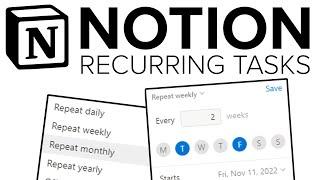 Recurring Tasks in Notion! [Notion Tutorial]