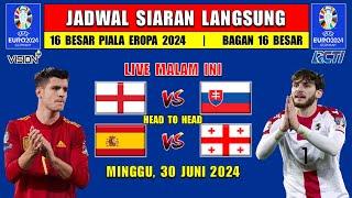 JADWAL SIARAN LANGSUNG PIALA EROPA MALAM INI MINGGU 30 JUNI 2024 - INGGRIS vs SLOVAKIA - 16 BESAR