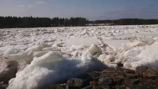 Tornio / Torne River ice breakup in Spring Pello in Lapland Finland Sweden