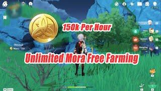 Unlimited Free Mora Farming 150k Per Hour - Save Your Primogem Genshin Impact