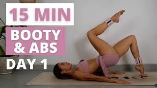 Day 1/7 Busy Girl Pilates - DO THIS 15 min Booty & Abs  Pilates for a Lifted BOOTY and FLAT TUMMY!