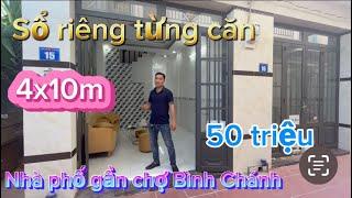 Nhà phố liền kề giá rẻ 50 triệu gần chợ Bình Chánh, Đinh Đức Thiện vào