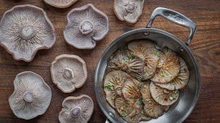 Dry Sauteed Blewit Mushrooms