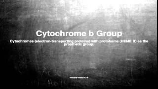 Medical vocabulary: What does Cytochrome b Group mean