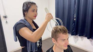 PATTAYA BARBER LADY transforms me into a NEW MAN  ASMR Relax