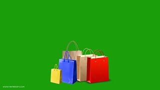 Shopping bag green screen video