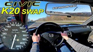 Honda CIVIC EG K20 SWAP is FAST & LOUD on the AUTOBAHN!