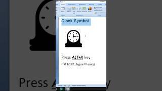 Clock Symbol in MS Word #computerthecourse #shorts #clock #viral