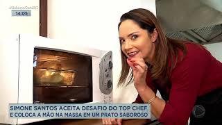 Simone Santos aceita desafio do Top Chef e coloca a mão na massa em um prato saboroso