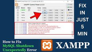 MySQL shutdown unexpectedly - MYSQL Shutdown Error Resolved - Solve MySQL Error in 2024