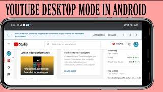 How to open desktop mode YouTube studio on Android