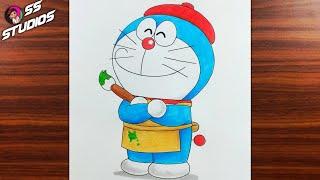 How to draw Artist Doraemon | Doraemon drawing