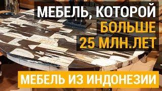 Мебель из окаменелого дерева. Окаменелое дерево, которому более 25 млн. лет. Мебель из Индонезии