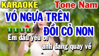 Karaoke Vó Ngựa Trên Đồi Cỏ Non Nhạc Sống Tone Nam Gm | Huỳnh Lê