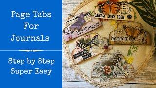 Page Tabs For Journals | Step by Step | Super Easy | Collage and Stamping