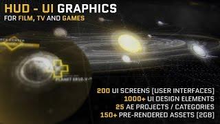 HUD - UI Graphics for FILM, TV and GAMES (After Effects template)