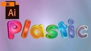 Create a Fun 3D Plastic Text Effect using Adobe Illustrator CC | Full HD