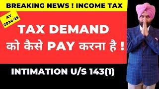 HOW TO PAY TAX DEMAND AFTER ITR PROCESSING  INTIMATION 143(1) I INCOME TAX DEMAND PAYMENT GUIDE