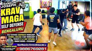 Israeli Krav Maga Self Defense Bengaluru Franklin Joseph ~ Multiple Attackers Drills A398 #KravMaga