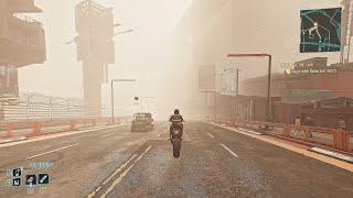 Driving in the fog in Cyberpunk 2077