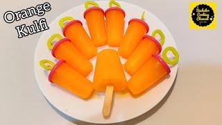 Orange ice cream recipe | Instant ice cream without mould | How to make ice candy | kulfi recipe