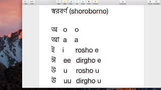 Bangla Alphabet Lesson 1 - VOWELS (SHOROBORNO)