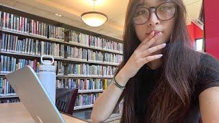 ASMR at the library (typing sounds) study with me