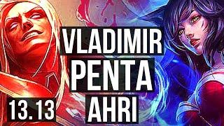 VLAD vs AHRI (MID) | Penta, 500+ games, 800K mastery | EUW Master | 13.13