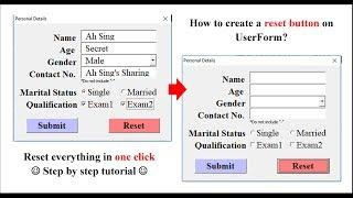 Excel VBA - Create Reset Button on UserForm